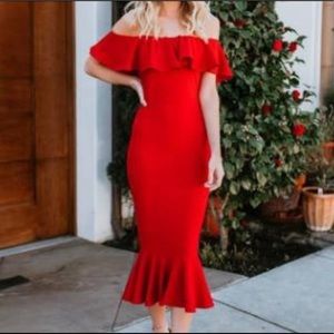 Havana Red fitted Dress